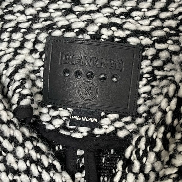 Blank NYC Black White Knit Friend Zone Jacket Size Small Outdoor Travel Fall - Picture 6 of 7
